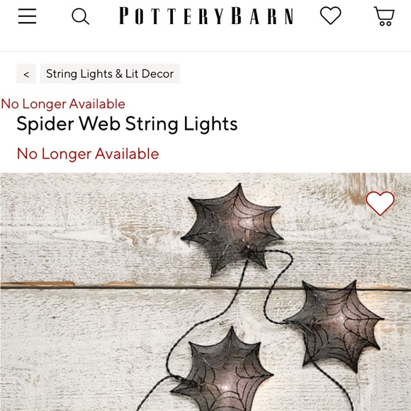 Pottery Barn Spooky and Illuminating Light Up Metal Spider Web String Lights🕸🕷 - Picture 14 of 16